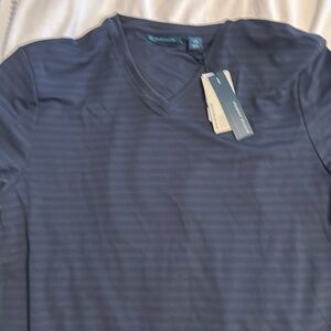 Perry Ellis navy with striped detail men’s L shirt